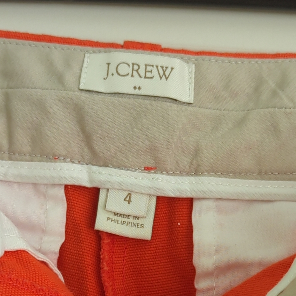 J. Crew Women Short Sz 4 Orange - Picture 3 of 3